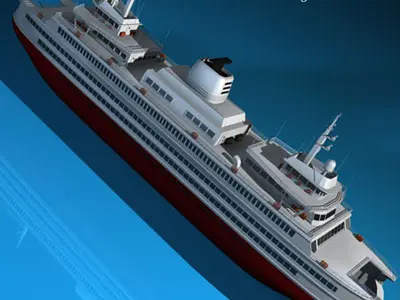 Ferryboat ferry boat on sea 3D model
