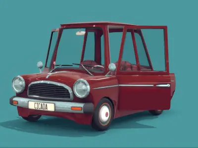 Retro Compact Car 3D Model 3D model by proanimator1314