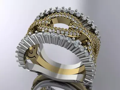 Elegant Jewelry Ring Gold Brand Luxury 3D print model