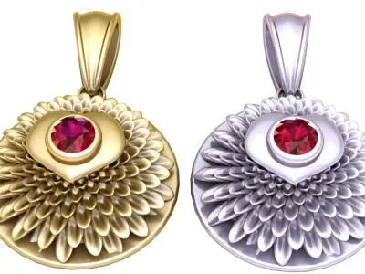 Golden Lotus Bloom Pendant  3D print model