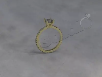 Solitaire diamond luxury engagement ring 3D print model