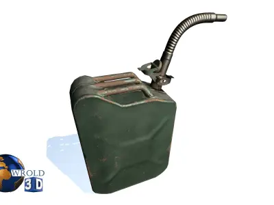 Jerrycan Lowpoly PBR 3d Model gas can Low-poly 3D model