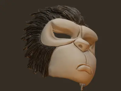 Wearable Cute Simian Ver 2 Monkey Mask 3D print model