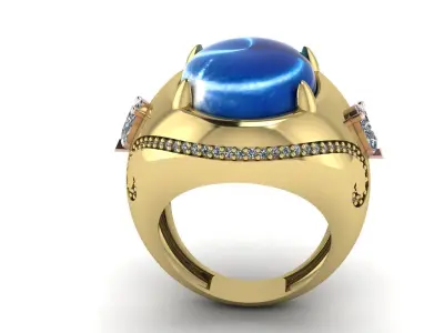 Sapphire ring 3D print model