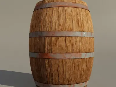 Medieval wooden barrel Free low-poly 3D model