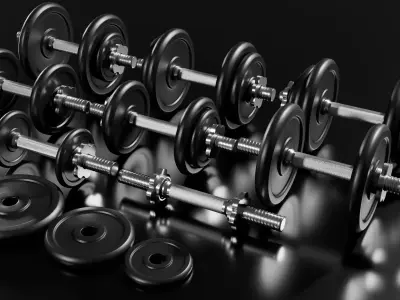 Adjustable Dumbbell Low-poly 3D model