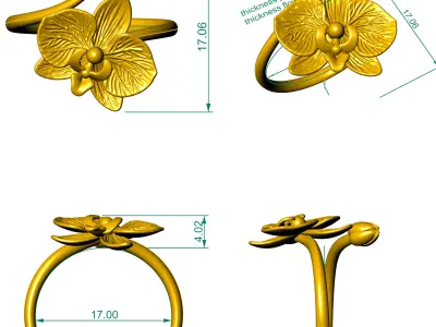 RING ORCHID LUXURY 3D print model