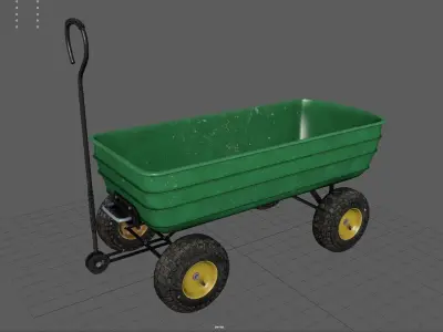 Garden Cart Low-poly 3D model
