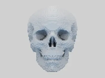 Voxel Skull Low-poly 3D model