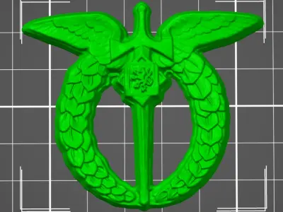 3D Printable Czech Air Force RAF Volunteer Pilot Wings Badge 3D print model