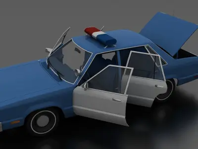 Fairmont 4dr Sedan 1978 Police Car Unmarked Low-poly 3D model