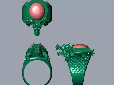 dragon turtle ring 3D model