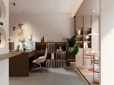 Modern minimalist studio design studio decoration  3D model