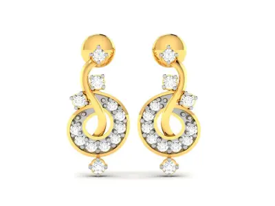 Diamond Earring for Women 3D print model purchase