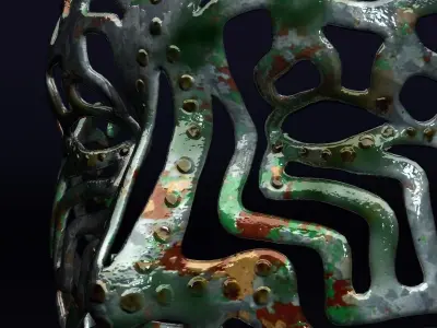 Tribal Metal Mask 3D model