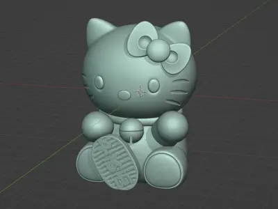 Adorable Hello Kitty Maneki Neko Bring Good Fortune 3D print model