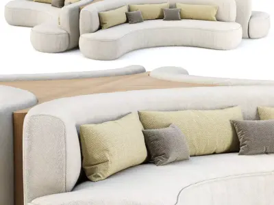 Jenifer modular restaurant sofa JR20  3D model