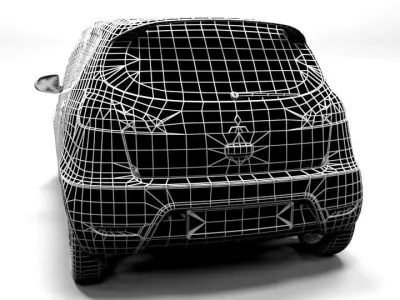 MITSHUBISHI COLT 3 DOOR 2009 LOWPOLY Low-poly 3D model