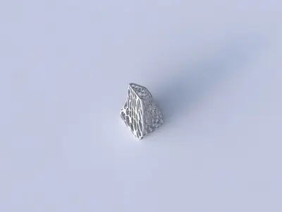 Vase top bent rectangle with twisted organic lattice 3D print model