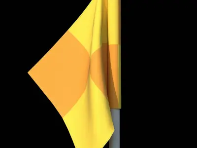Checker Corner Flag Low-poly 3D model