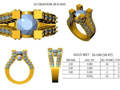 SOLITER FULL DAIMOND RING 3D print model