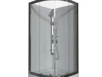 Shower Curved Cabin 02 3D model