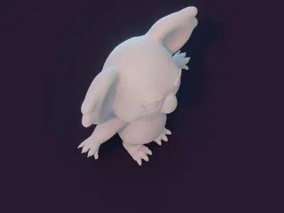 Cartoon Koala Rigged Base Mesh 3D Model Low-poly 3D model