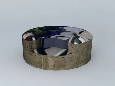 Cube wooden box with flower Free 3D model