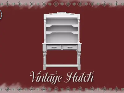 Vintage Hutch Kitchen Dollhouses  Dioramas and Christmas Decor 3D print model