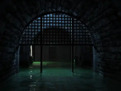 Sewer Set prison cell Low-poly 3D model