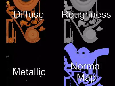 Terracotta Fountain model pack Low-poly 3D model