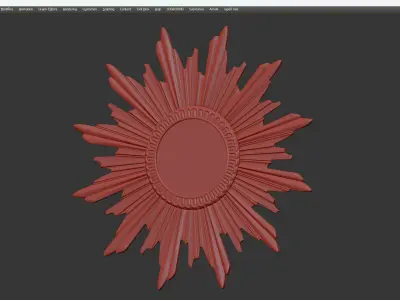  European SUNBURST MIRROR Low-poly 3D model