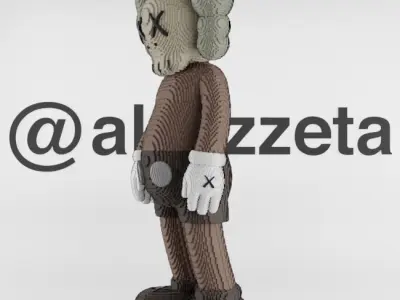 Kaws Companion x BFF 8 bits Textured Low-poly 3D model