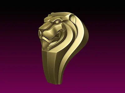 Lion Head Stylized 3D print model