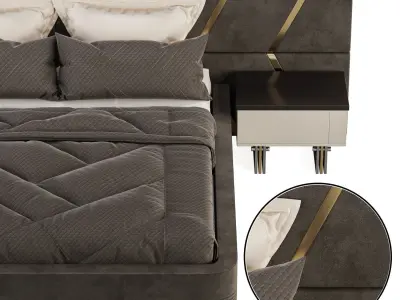 Bed Pierro by Zebrano Mobilya 3D model