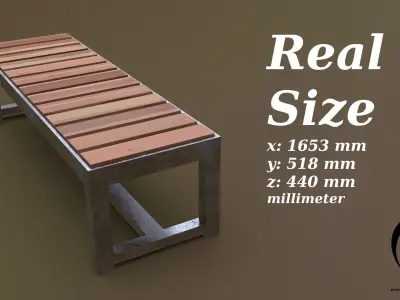 bench 15 4in1 - 4 Texture 1 Model Low-poly 3D model