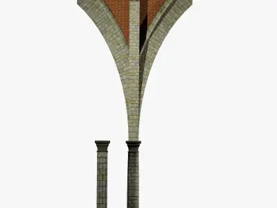 Vaulting 5-5   Gothic  750cm spcd   thick arches and thick curbs Low-poly 3D model