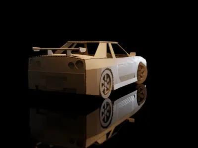 Nissan GTR Skyline R34 cardboard car 3D model