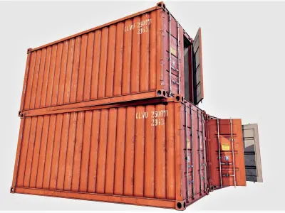 Enterable Shipping Container 01 - PBR Low-poly 3D model