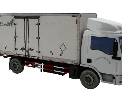 Chinese medicine reagent vehicle car Truck Box cargo 3D model