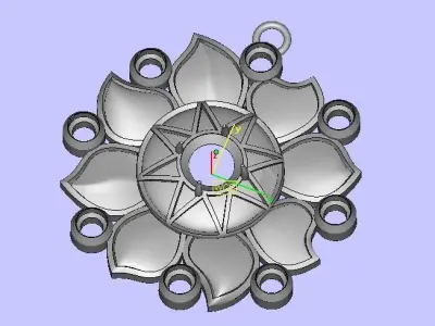 Sunflower pendant 3D print model