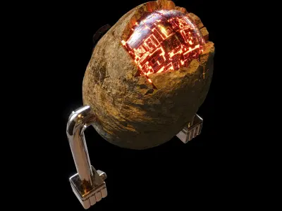 Modern Stone Sculpture 3D model