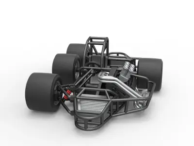 Supermodified 3-to-1 race car Base Scale 1 to 25 3D print model