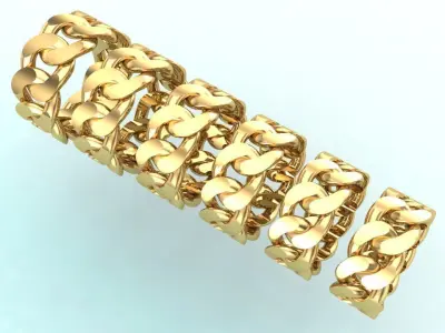 Chain ring - Miami Cuban ring - Link ring - Size 6 - 11 3D Model Collection