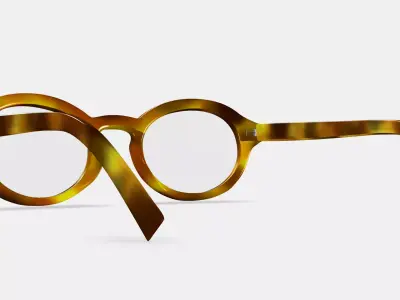 Doherty Eyeglasses in Toffee Tortoise 3D model