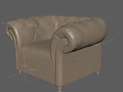 3D Sofa chair Low-poly 3D model