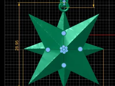 STAR DESIGN PENDANT 3D PRINTABLE MODEL  3D print model