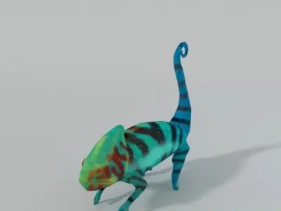 Chameleon Low-poly 3D model