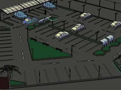 Outdoor 3D Parking Area 3D model