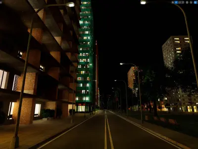 City Downtown Skyscraper Street - Night - Unreal - Lot 02 Low-poly 3D model